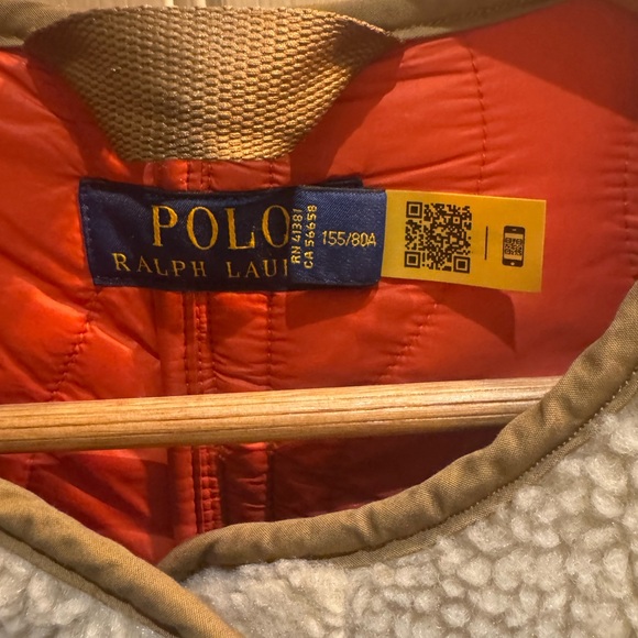 Polo Ralph Lauren women’s Belted Quilted & Sherpa Cream and Brown Coat - Picture 6 of 11